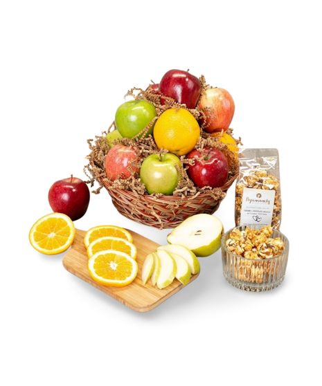 Classic Fruit Basket with Gourmet Popcorn