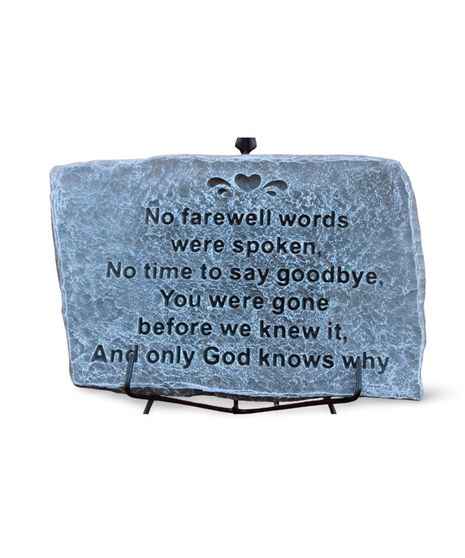 No Farewell Plaque