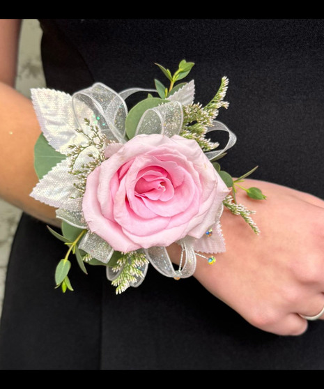 Blushing Rose Wrist Corsage