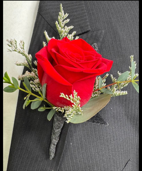 Crimson Glamour Boutonniere