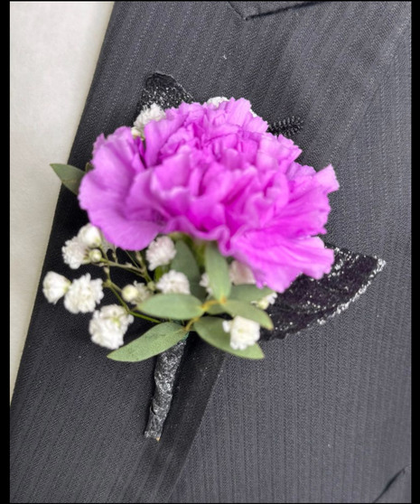 Midnight Lavender Boutonniere