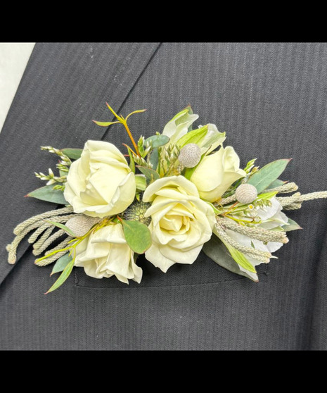 Modern Mix Pocket Square Boutonniere